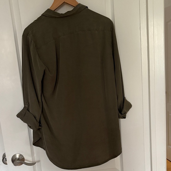 Aritzia Olive Green Button-Up Blouse - Picture 4 of 6